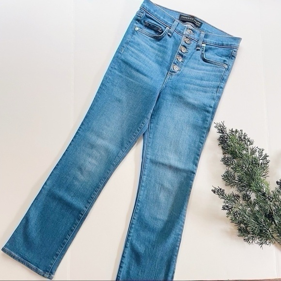 Veronica Beard Denim - Veronica Beard Carly Jeans – High Rise Kick Flare, Blue Denim size 24